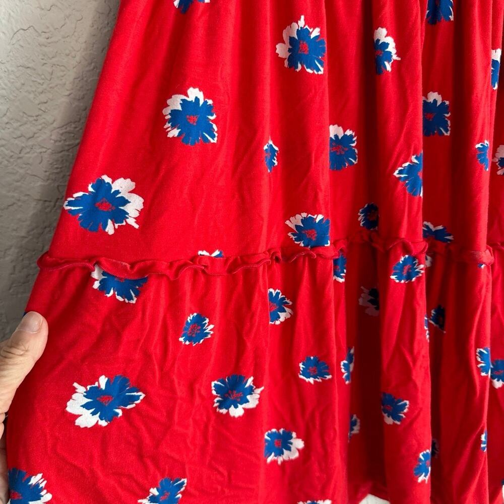 Draper James Red Blue Floral Mini Babydoll Dress Patriotic Summer Flaw Size XL - Picture 4 of 9